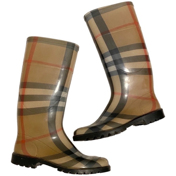 Burberry Rubber Signature Rain Boots, 38 - Picture 2 of 5